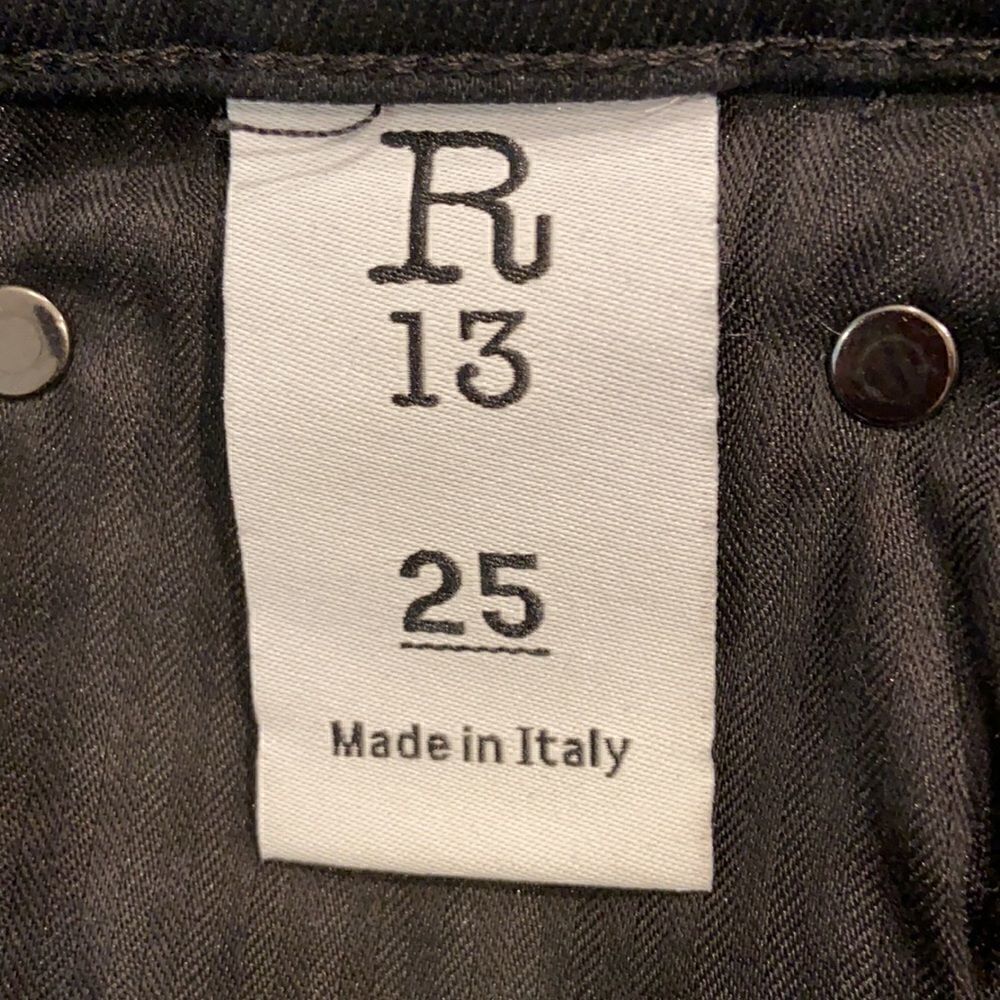 R13 Alison Skinny Stratford Black Size 25 - Picture 13 of 17